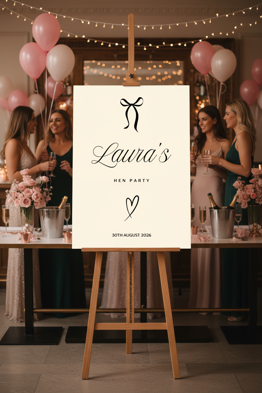 Laura's Hen Party A1 Board - Hen Party Setting