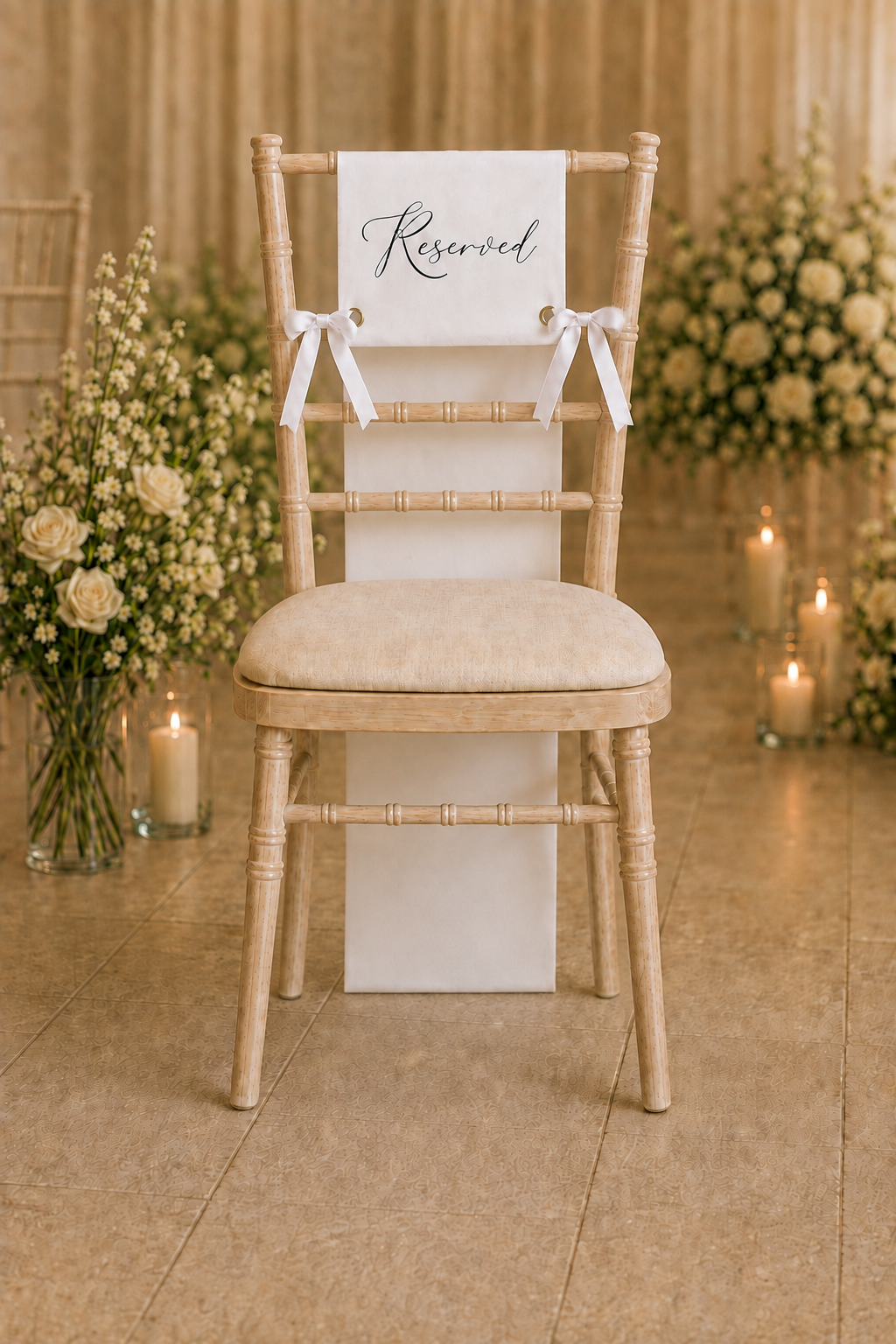 Personalised Memorial Fabric Reserved Seat Sign