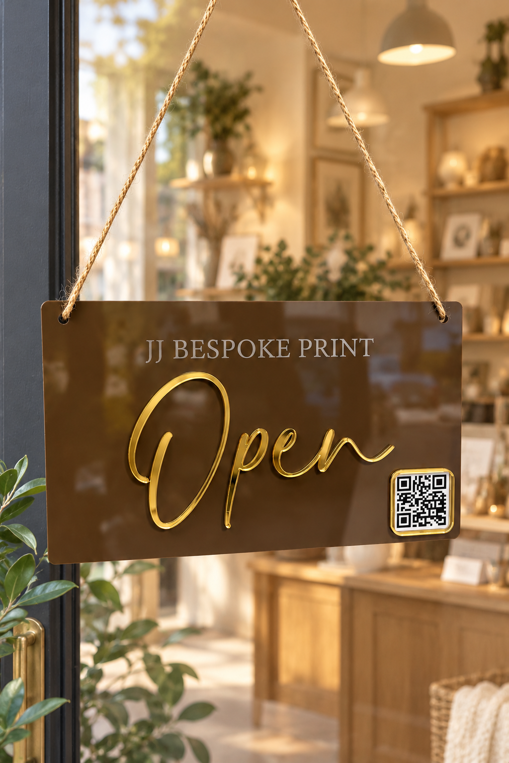 Personalised Acrylic Open & Closed Sign with QR Code