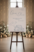 Oscar & Olivia Car Wedding Sign Mockup - Revised