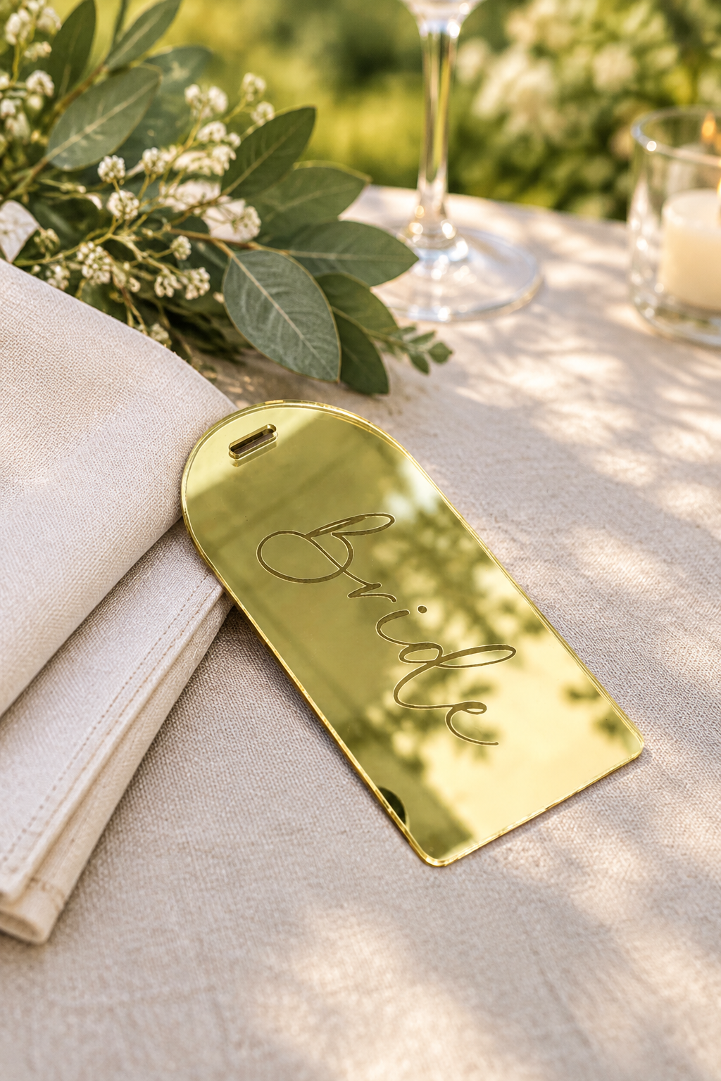 Outdoor wedding place-name mockup