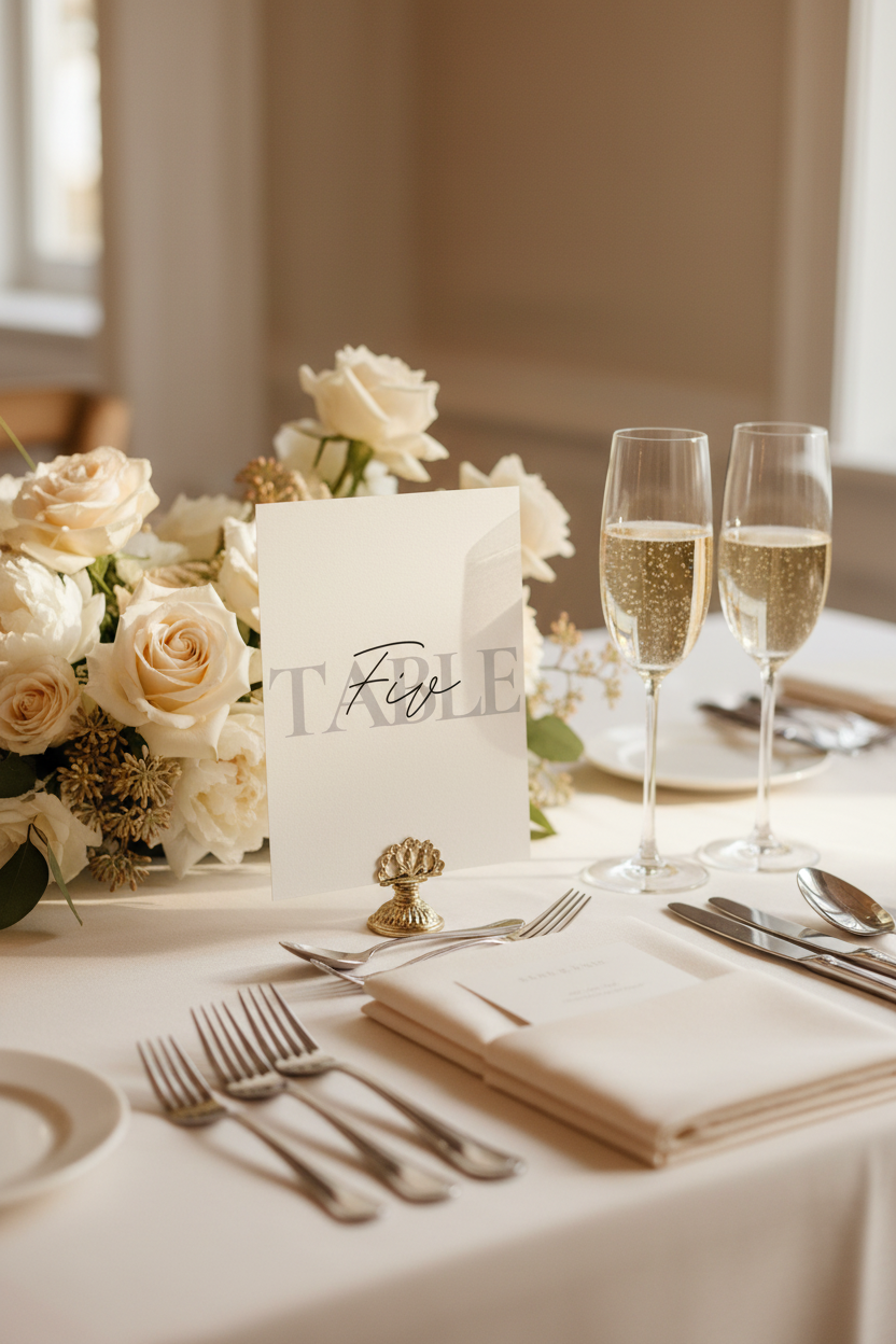 Overlapping Script Table Number Lifestyle Mockup