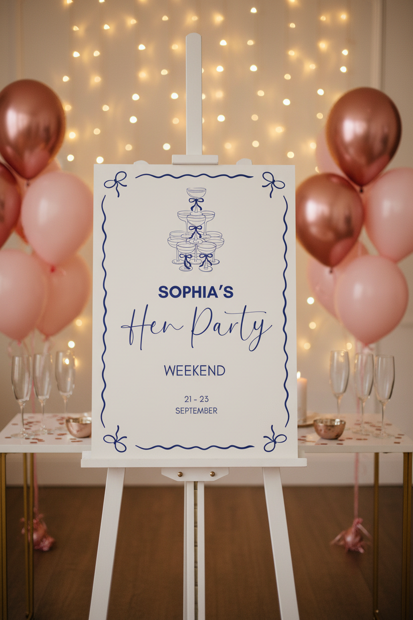 Pink Hen Party Sign