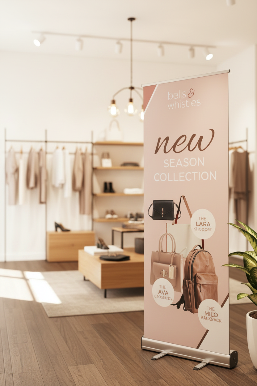 Roll Up Banner Bright Retail Mockup