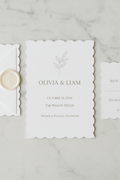 Scalloped Edge Wedding Invitation Printing - Upload your design