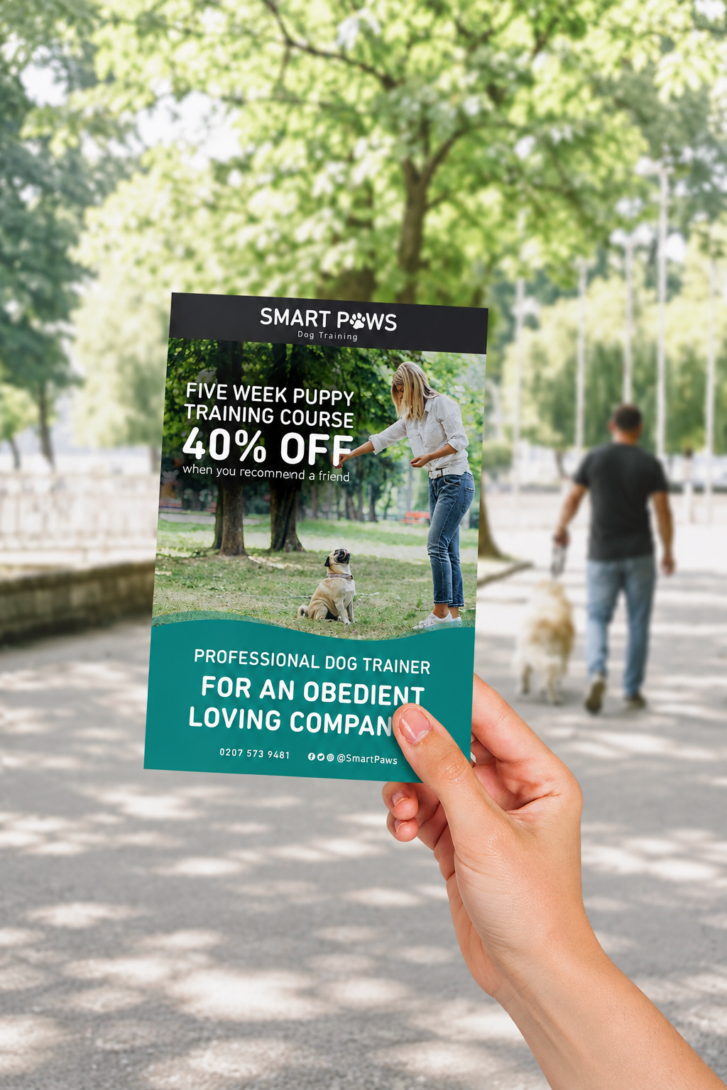 Smart Paws flyer, portrait version