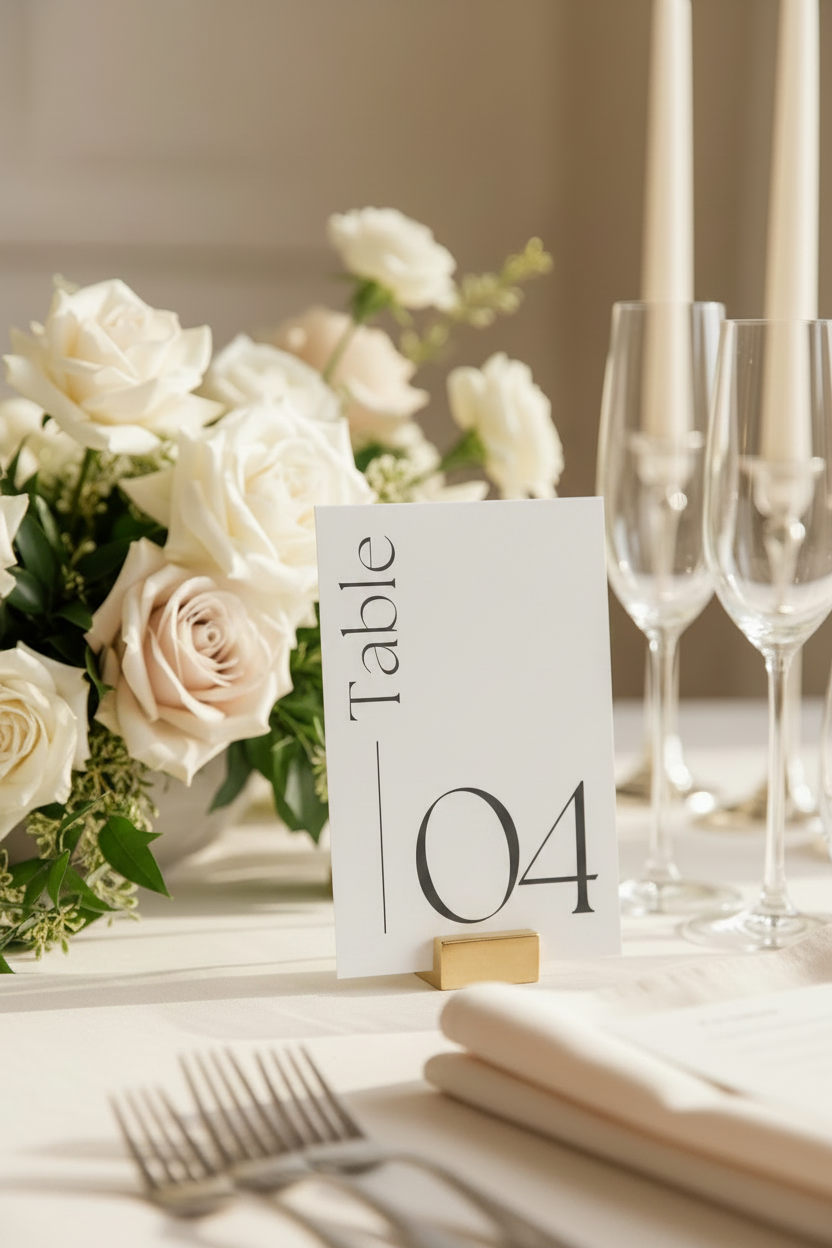 Table Number in Gold Card Holder