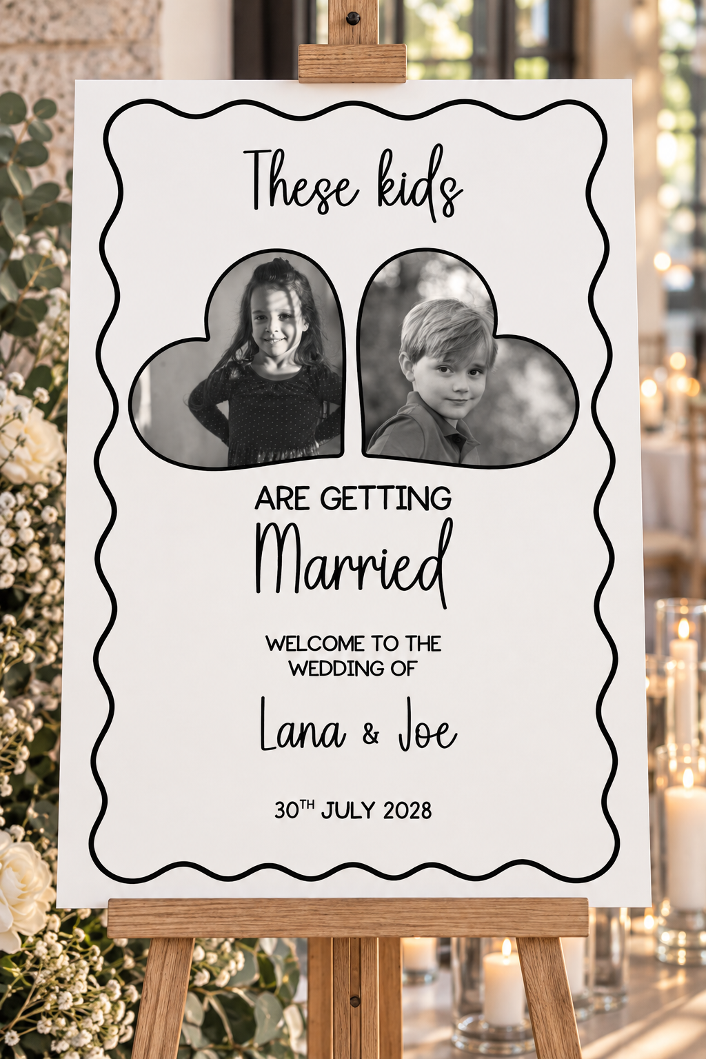 These Kids Are Getting Married personalised Foamex wedding sign