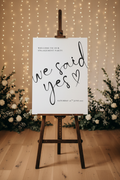 We Said Yes Engagement Sign — Easel Lifestyle Mockup