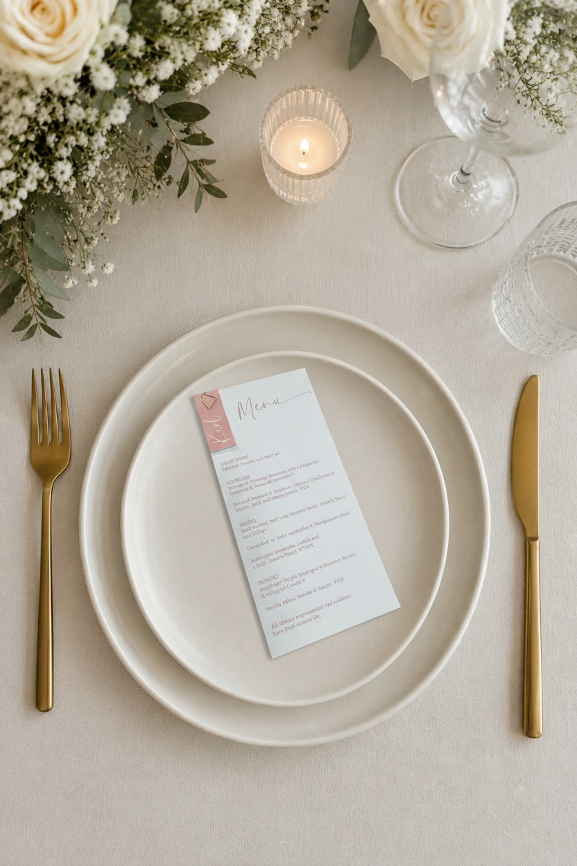 Wedding Menu Flat Lay