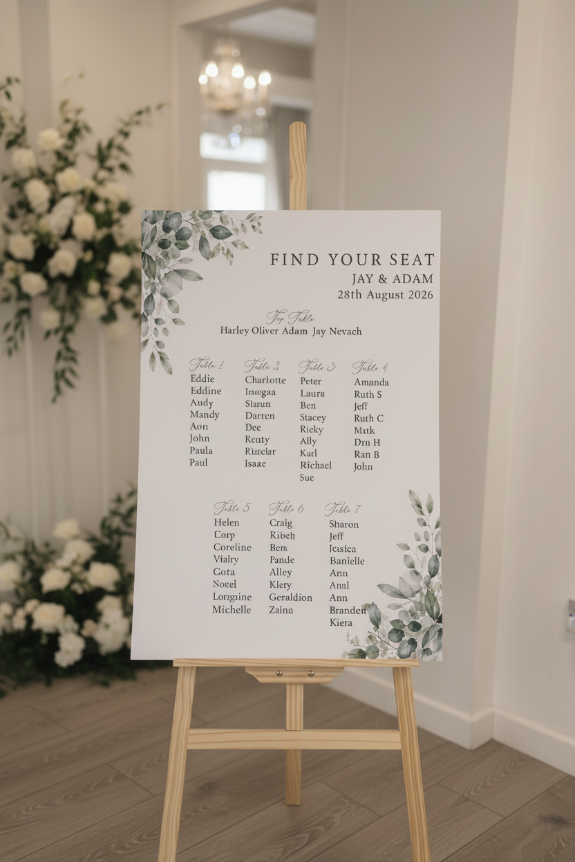 Wedding Seating Chart Lifestyle
