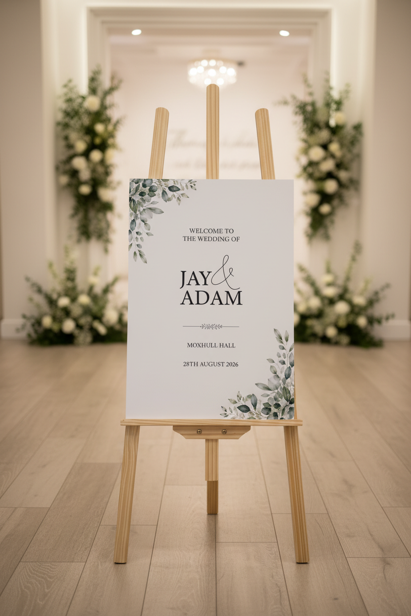 Wedding Welcome Sign Front On