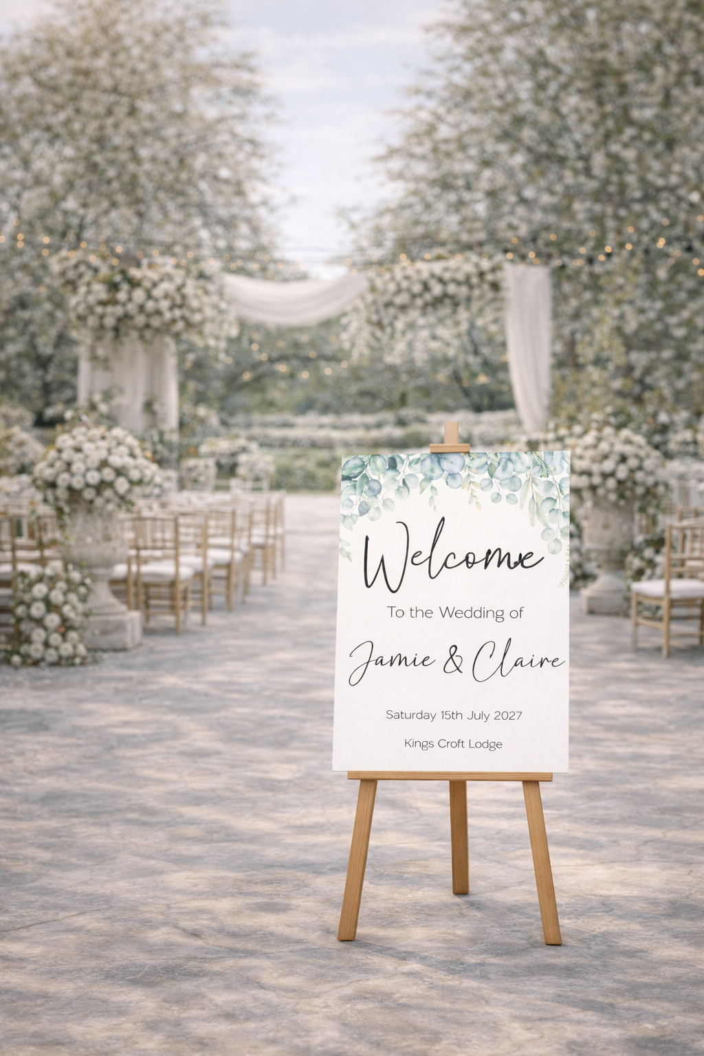 Eucalyptus Theme Wedding Welcome Board