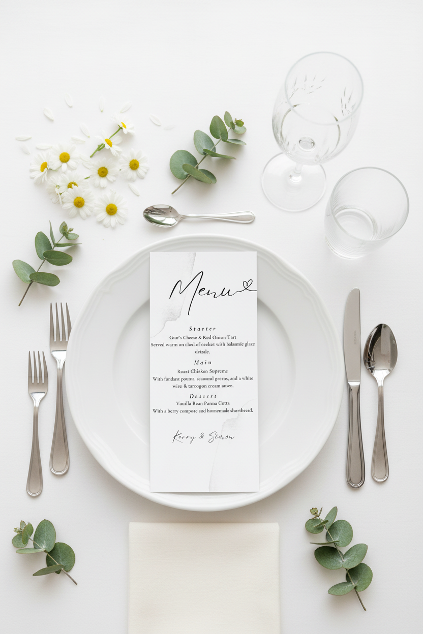 Wildflower Menu - Flat Lay Place Setting