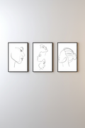Woman Line Drawing Set of 3 Prints Mockup